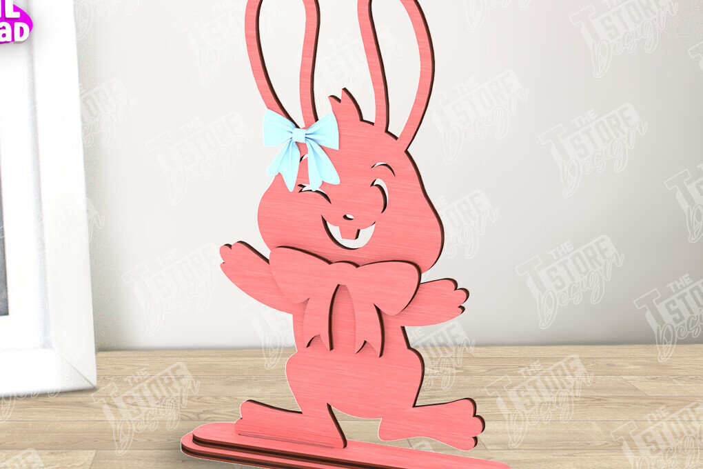 Intra απο ξύλο plywood 3mm-4mm πάχος - Πασχαλινό λαγουδάκι Ξύλινο ντεκόρ | Πασχαλινό περίπτερο Δίασταση 15x15 cm INTRAFABR-116334600