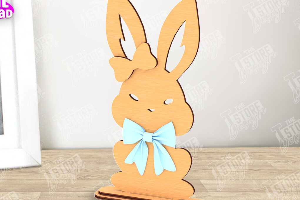 Intra απο ξύλο plywood 3mm-4mm πάχος - Πασχαλινό λαγουδάκι Ξύλινο ντεκόρ | Πασχαλινό περίπτερο Δίασταση 15x15 cm INTRAFABR-116334622