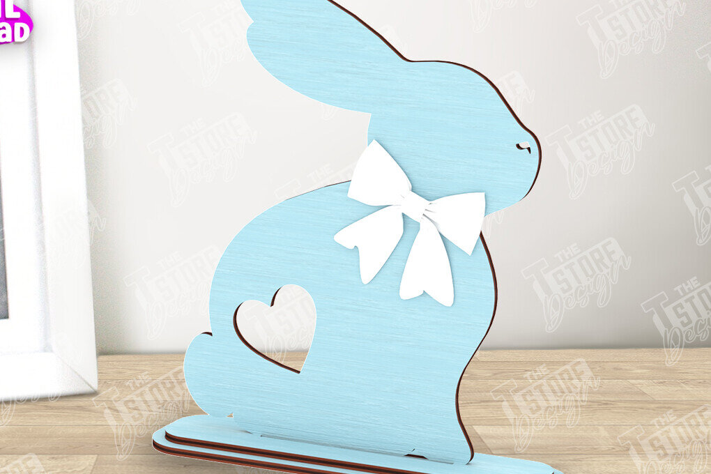 Intra απο ξύλο plywood 3mm-4mm πάχος - Πασχαλινό λαγουδάκι Ξύλινο ντεκόρ | Πασχαλινό περίπτερο Δίασταση 15x15 cm INTRAFABR-116334624