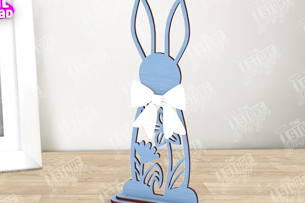 Intra απο ξύλο plywood 3mm-4mm πάχος - Πασχαλινό λαγουδάκι Ξύλινο ντεκόρ | Πασχαλινό περίπτερο Δίασταση 15x15 cm INTRAFABR-116334637