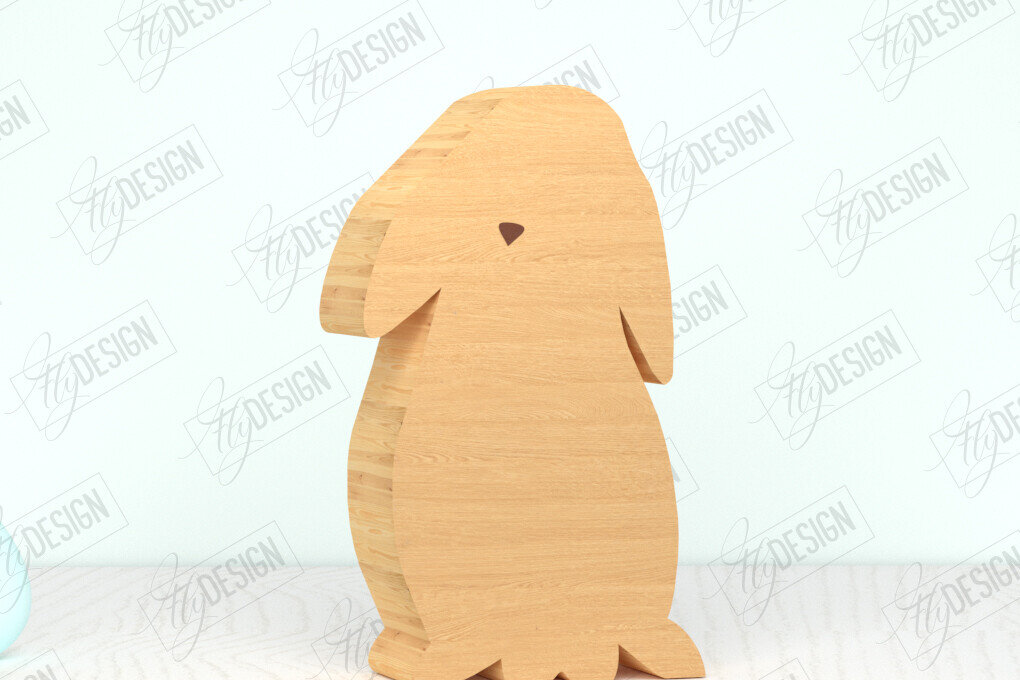 Intra απο ξύλο plywood 3mm-4mm πάχος - Πασχαλινό λαγουδάκι Ξύλινο ντεκόρ | Διακόσμηση σπιτιού Δίασταση 15x15 cm INTRAFABR-118278782