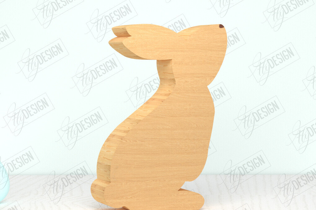 Intra απο ξύλο plywood 3mm-4mm πάχος - Πασχαλινό λαγουδάκι Ξύλινο ντεκόρ | Διακόσμηση σπιτιού Δίασταση 15x15 cm INTRAFABR-118278796