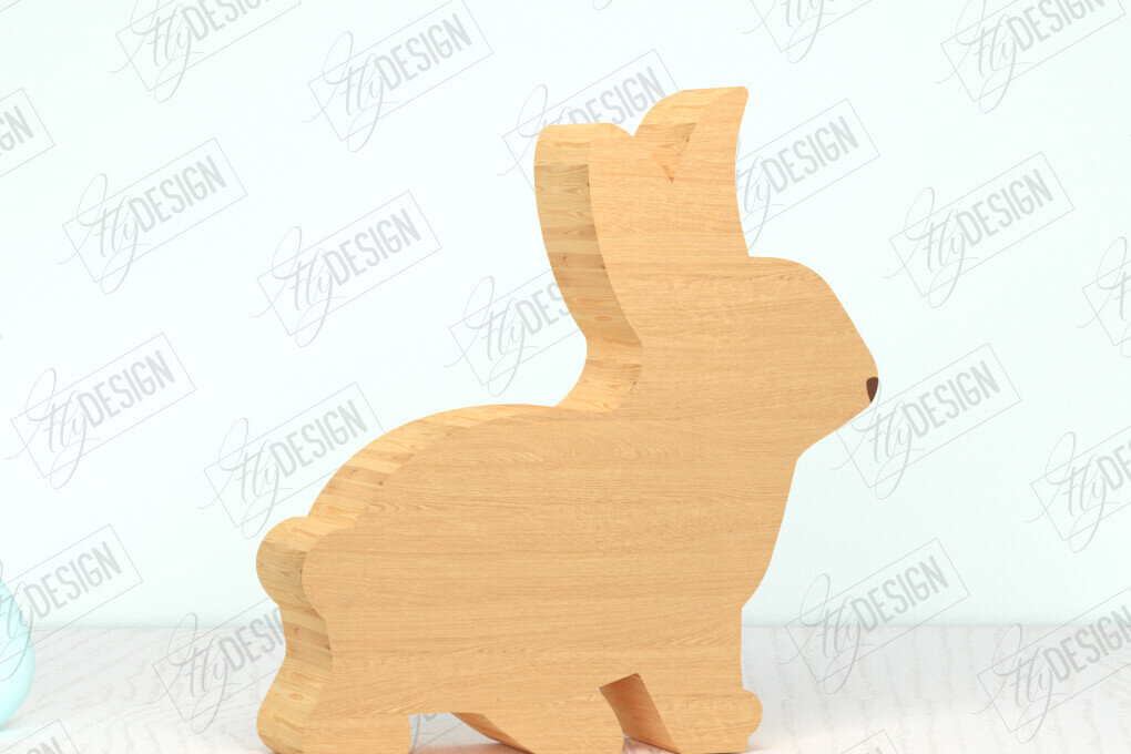 Intra απο ξύλο plywood 3mm-4mm πάχος - Πασχαλινό λαγουδάκι Ξύλινο ντεκόρ | Διακόσμηση σπιτιού Δίασταση 15x15 cm INTRAFABR-118278801