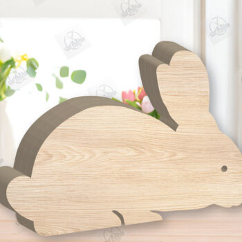 Intra απο ξύλο plywood 3mm-4mm πάχος - Πασχαλινό λαγουδάκι Ξύλινη διακόσμηση με λέιζερ  Δίασταση 15x15 cm INTRAFABR-118835615 - Image 2