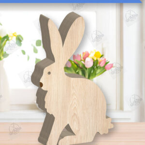 Intra απο ξύλο plywood 3mm-4mm πάχος - Πασχαλινό λαγουδάκι Ξύλινη διακόσμηση με λέιζερ  Δίασταση 15x15 cm INTRAFABR-118835678