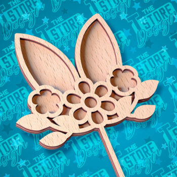 Intra απο ξύλο plywood 3mm-4mm πάχος - Πασχαλινό κέικ Topper Laser Cut |  CNC Δίασταση 15x15 cm INTRAFABR-91659109 - Image 2