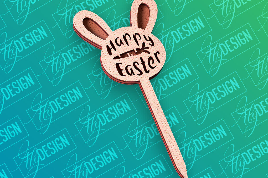 Intra απο ξύλο plywood 3mm-4mm πάχος - Πασχαλινό κέικ Topper Laser Cut |  CNC Δίασταση 15x15 cm INTRAFABR-91890051