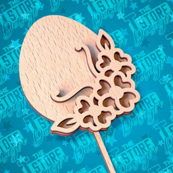 Intra απο ξύλο plywood 3mm-4mm πάχος - Πασχαλινό κέικ Topper Laser Cut |  CNC Δίασταση 15x15 cm INTRAFABR-91658585 - Image 1