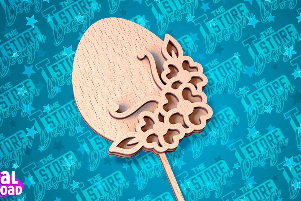 Intra απο ξύλο plywood 3mm-4mm πάχος - Πασχαλινό κέικ Topper Laser Cut |  CNC Δίασταση 15x15 cm INTRAFABR-91658585