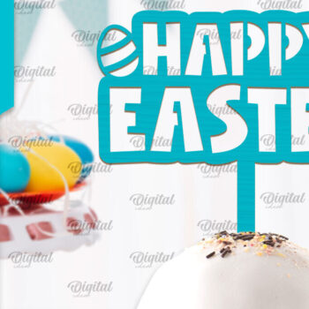 Intra απο ξύλο plywood 3mm-4mm πάχος - Πασχαλινό κέικ Topper  Laser Cut Δίασταση 15x15 cm INTRAFABR-93076706 - Image 1