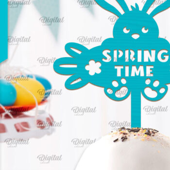 Intra απο ξύλο plywood 3mm-4mm πάχος - Πασχαλινό κέικ Topper  Laser Cut Δίασταση 15x15 cm INTRAFABR-93076449 - Image 1