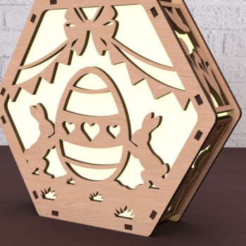 Intra απο ξύλο plywood 3mm-4mm πάχος - Πασχαλινή λαμπάδα Πακέτο κοπής με λέιζερ Δίασταση 20x20 cm INTRAFABR-116522775 - Image 3