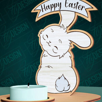 Intra απο ξύλο plywood 3mm-4mm πάχος - Πασχαλινή λαμπάδα κοπής με λέιζερ | CNC Δίασταση 15x15 cm INTRAFABR-92635521 - Image 1