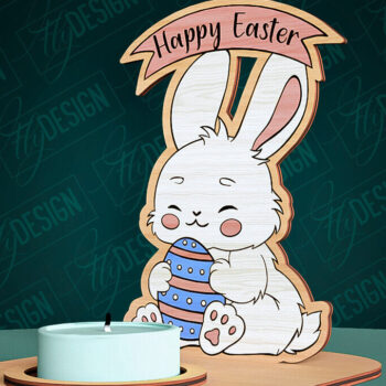 Intra απο ξύλο plywood 3mm-4mm πάχος - Πασχαλινή λαμπάδα κοπής με λέιζερ | CNC Δίασταση 15x15 cm INTRAFABR-92635527 - Image 1