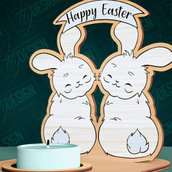 Intra απο ξύλο plywood 3mm-4mm πάχος - Πασχαλινή λαμπάδα κοπής με λέιζερ | CNC Δίασταση 15x15 cm INTRAFABR-92635537 - Image 1