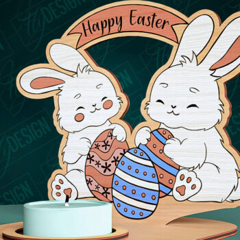 Intra απο ξύλο plywood 3mm-4mm πάχος - Πασχαλινή λαμπάδα κοπής με λέιζερ | CNC Δίασταση 15x15 cm INTRAFABR-92635517 - Image 1