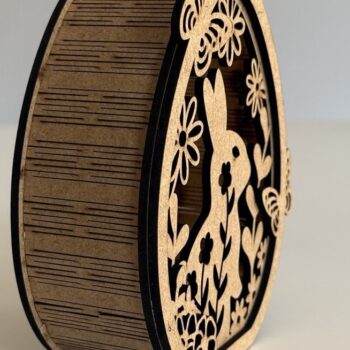 Intra απο ξύλο plywood 3mm-4mm πάχος - Πασχαλινή λαμπάδα με λαγουδάκι Δίασταση 5x5 cm INTRAFABR-118885286 - Image 6