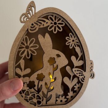 Intra απο ξύλο plywood 3mm-4mm πάχος - Πασχαλινή λαμπάδα με λαγουδάκι Δίασταση 5x5 cm INTRAFABR-118885286 - Image 9