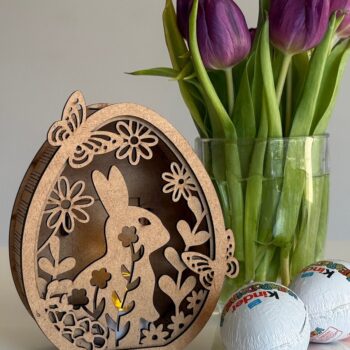 Intra απο ξύλο plywood 3mm-4mm πάχος - Πασχαλινή λαμπάδα με λαγουδάκι Δίασταση 5x5 cm INTRAFABR-118885286 - Image 10