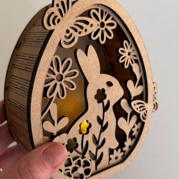 Intra απο ξύλο plywood 3mm-4mm πάχος - Πασχαλινή λαμπάδα με λαγουδάκι Δίασταση 5x5 cm INTRAFABR-118885286 - Image 11