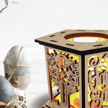 Intra απο ξύλο plywood 3mm-4mm πάχος - Πασχαλινή λαμπάδα Δίασταση 4x4 cm INTRAFABR-117639395 - Image 1