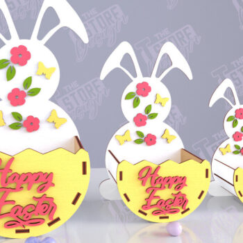 Intra απο ξύλο plywood 3mm-4mm πάχος - Πασχαλινό καλάθι με καραμέλα | Αυγοθήκη Δίασταση 15x15 cm INTRAFABR-117799799 - Image 2