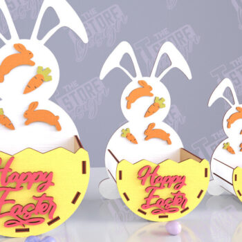 Intra απο ξύλο plywood 3mm-4mm πάχος - Πασχαλινό καλάθι με καραμέλα | Αυγοθήκη Δίασταση 15x15 cm INTRAFABR-117799799 - Image 3