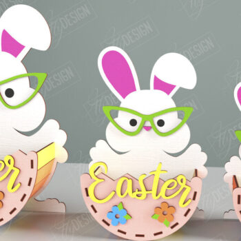 Intra απο ξύλο plywood 3mm-4mm πάχος - Πασχαλινό καλάθι με καραμέλα | Αυγοθήκες Δίασταση 15x15 cm INTRAFABR-117798060 - Image 3