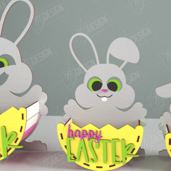 Intra απο ξύλο plywood 3mm-4mm πάχος - Πασχαλινό καλάθι με καραμέλες | Αυγοθήκη | Λαγουδάκι Δίασταση 15x15 cm INTRAFABR-117797735 - Image 1