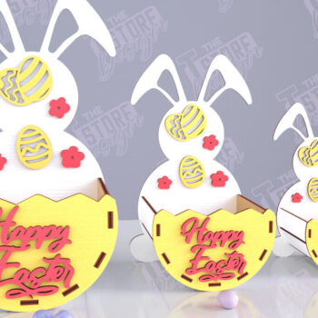 Intra απο ξύλο plywood 3mm-4mm πάχος - Πασχαλινό καλάθι με καραμέλες | Αυγοθήκη | Λαγουδάκι Δίασταση 15x15 cm INTRAFABR-117799079 - Image 1