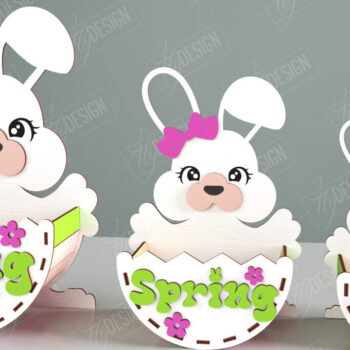 Intra απο ξύλο plywood 3mm-4mm πάχος - Πασχαλινό καλάθι με καραμέλες | Αυγοθήκη | Λαγουδάκι Δίασταση 15x15 cm INTRAFABR-117797727 - Image 1