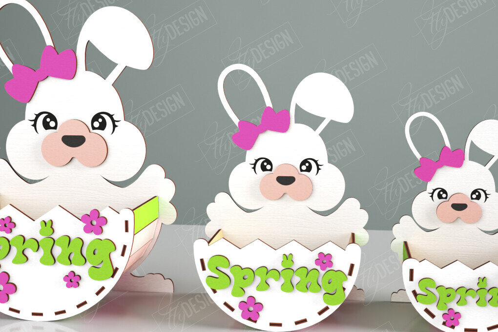 Intra απο ξύλο plywood 3mm-4mm πάχος - Πασχαλινό καλάθι με καραμέλες | Αυγοθήκη | Λαγουδάκι Δίασταση 15x15 cm INTRAFABR-117797727