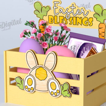 Intra απο ξύλο plywood 3mm-4mm πάχος - Πασχαλινό κουτί καραμέλας LaserCut. Πασχαλινό σχέδιο Δίασταση 15x15 cm INTRAFABR-116736744 - Image 1