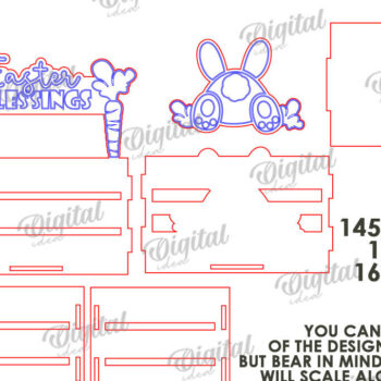Intra απο ξύλο plywood 3mm-4mm πάχος - Πασχαλινό κουτί καραμέλας LaserCut. Πασχαλινό σχέδιο Δίασταση 15x15 cm INTRAFABR-116736744 - Image 3
