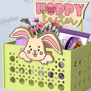 Intra απο ξύλο plywood 3mm-4mm πάχος - Πασχαλινό κουτί καραμέλας LaserCut. Πασχαλινό σχέδιο Δίασταση 15x15 cm INTRAFABR-116736169