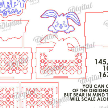 Intra απο ξύλο plywood 3mm-4mm πάχος - Πασχαλινό κουτί καραμέλας LaserCut. Πασχαλινό σχέδιο Δίασταση 15x15 cm INTRAFABR-116736169 - Image 2