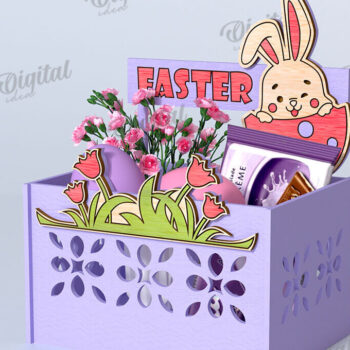 Intra απο ξύλο plywood 3mm-4mm πάχος - Πασχαλινό κουτί καραμέλας LaserCut. Πασχαλινό σχέδιο Δίασταση 15x15 cm INTRAFABR-116736382 - Image 1