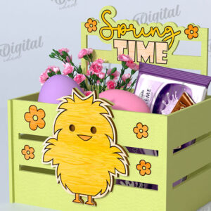 Intra απο ξύλο plywood 3mm-4mm πάχος - Πασχαλινό κουτί καραμέλας LaserCut. Πασχαλινό σχέδιο Δίασταση 15x15 cm INTRAFABR-116736415