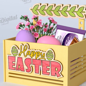 Intra απο ξύλο plywood 3mm-4mm πάχος - Πασχαλινό κουτί καραμέλας LaserCut. Πασχαλινό σχέδιο Δίασταση 15x15 cm INTRAFABR-116736469 - Image 1