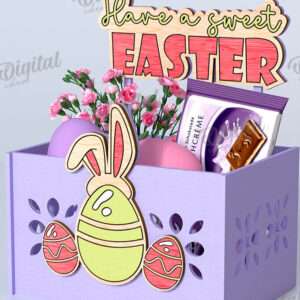 Intra απο ξύλο plywood 3mm-4mm πάχος - Πασχαλινό κουτί καραμέλας LaserCut. Πασχαλινό σχέδιο Δίασταση 15x15 cm INTRAFABR-116736524