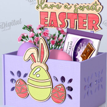 Intra απο ξύλο plywood 3mm-4mm πάχος - Πασχαλινό κουτί καραμέλας LaserCut. Πασχαλινό σχέδιο Δίασταση 15x15 cm INTRAFABR-116736524 - Image 1