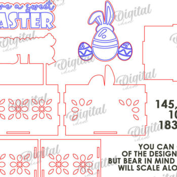 Intra απο ξύλο plywood 3mm-4mm πάχος - Πασχαλινό κουτί καραμέλας LaserCut. Πασχαλινό σχέδιο Δίασταση 15x15 cm INTRAFABR-116736524 - Image 3