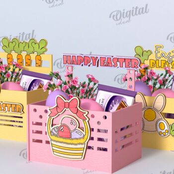 Intra απο ξύλο plywood 3mm-4mm πάχος - Πασχαλινά κουτιά καραμελών Δέσμη κοπής με λέιζερ Δίασταση 15x15 cm INTRAFABR-116814460 - Image 1