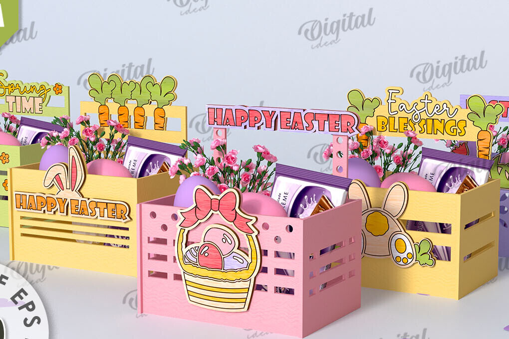 Intra απο ξύλο plywood 3mm-4mm πάχος - Πασχαλινά κουτιά καραμελών Δέσμη κοπής με λέιζερ Δίασταση 15x15 cm INTRAFABR-116814460