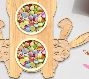 Intra απο ξύλο plywood 3mm-4mm πάχος - Πασχαλινή καραμέλα Θόλος κοπής με λέιζερ Δίασταση 15x15 cm INTRAFABR-63924421