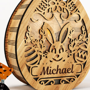 Intra απο ξύλο plywood 3mm-4mm πάχος - Πασχαλινή Μπαχαροθήκη με Όνομα Δίασταση 5x5 cm INTRAFABR-116410094