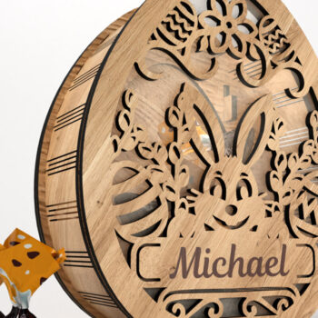 Intra απο ξύλο plywood 3mm-4mm πάχος - Πασχαλινή Μπαχαροθήκη με Όνομα Δίασταση 5x5 cm INTRAFABR-116410094 - Image 2