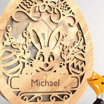 Intra απο ξύλο plywood 3mm-4mm πάχος - Πασχαλινή Μπαχαροθήκη με Όνομα Δίασταση 5x5 cm INTRAFABR-116410094 - Image 3