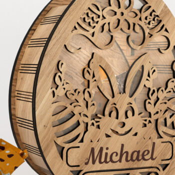 Intra απο ξύλο plywood 3mm-4mm πάχος - Πασχαλινή Μπαχαροθήκη με Όνομα Δίασταση 5x5 cm INTRAFABR-116410094 - Image 5