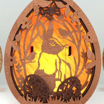 Intra απο ξύλο plywood 3mm-4mm πάχος - Πασχαλινές θήκες για 3 τεμάχια Δίασταση 5x5 cm INTRAFABR-117954205 - Image 2